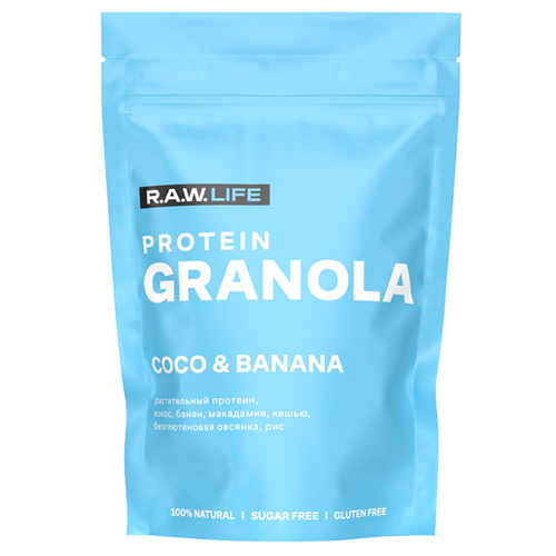 Гранола R.A.W. LIFE Protein Кокос-Банан 220 г.