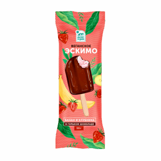 Безлактозное мороженое-эскимо Банан-клубника, Айс Кро, 50 г