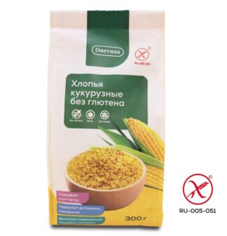 Кукурузные хлопья без глютена, Диетика 300 г