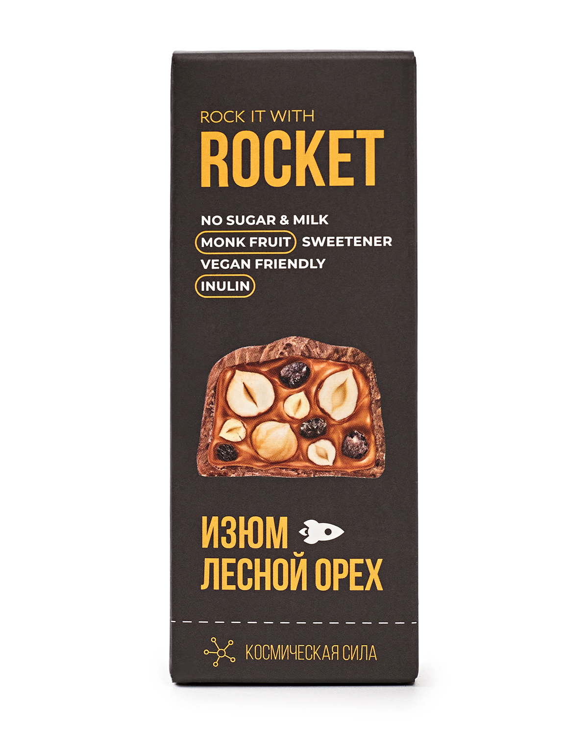 Батончик с изюмом и лесным орехом в карамельном шоколаде, ROCKET Energy, 40 г
