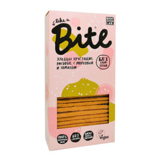 Хлебцы хрустящие рисовые с морковью и томатом, Bite, 150 г
