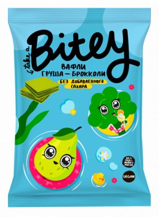 Детские вафли Груша-Брокколи, Bitey, 35 г