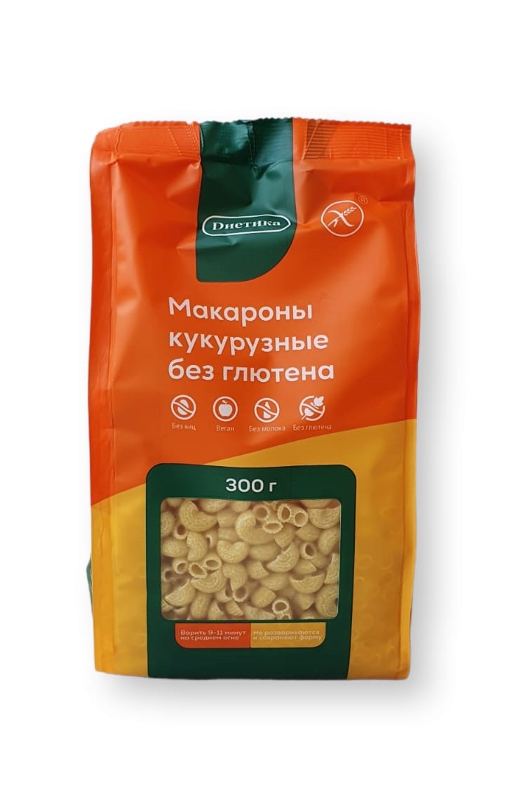 Макароны кукурузные Рожок, Диетика, 300 г