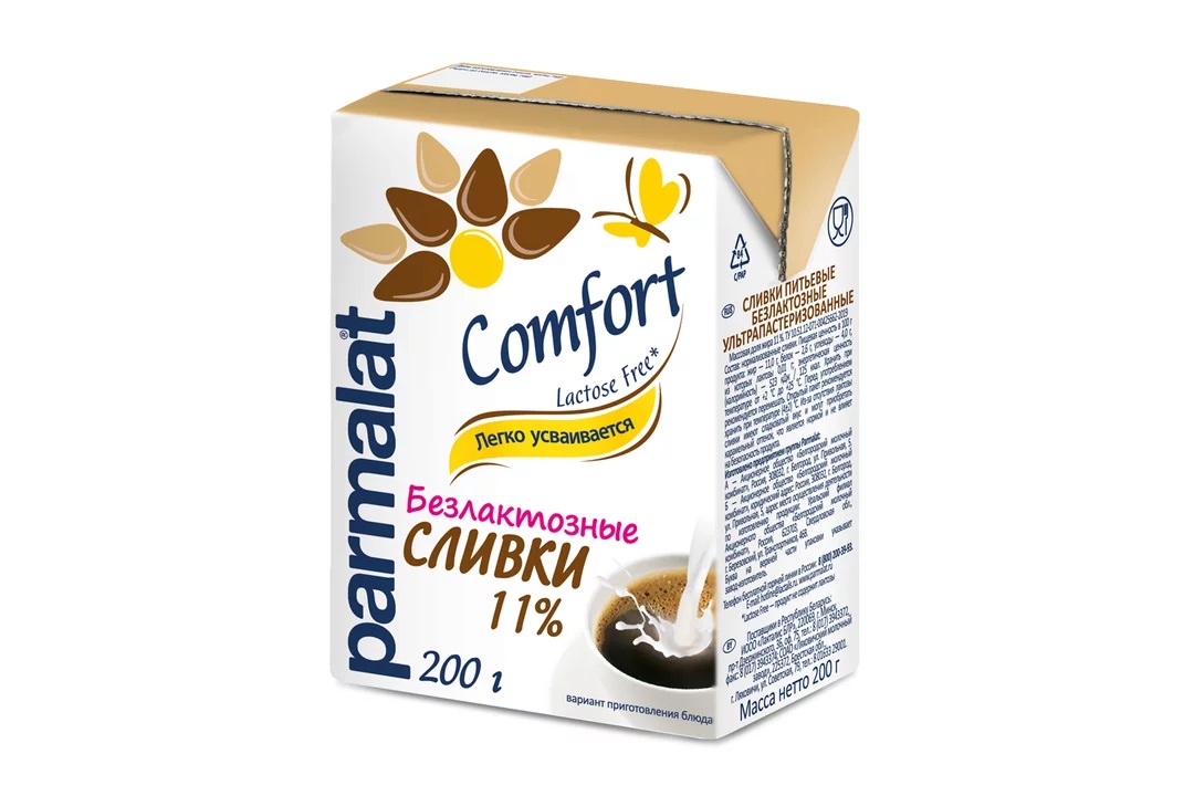 Безлактозные Сливки,11%,Parmalat, 200 г