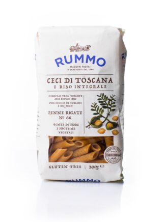 Паста Пенне из тосканского нута и бурого риса, Без глютена, RUMMO, 300 г