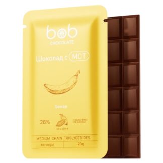 Овсяный шоколад с бананом и MCT, Raw Bob, 20 г